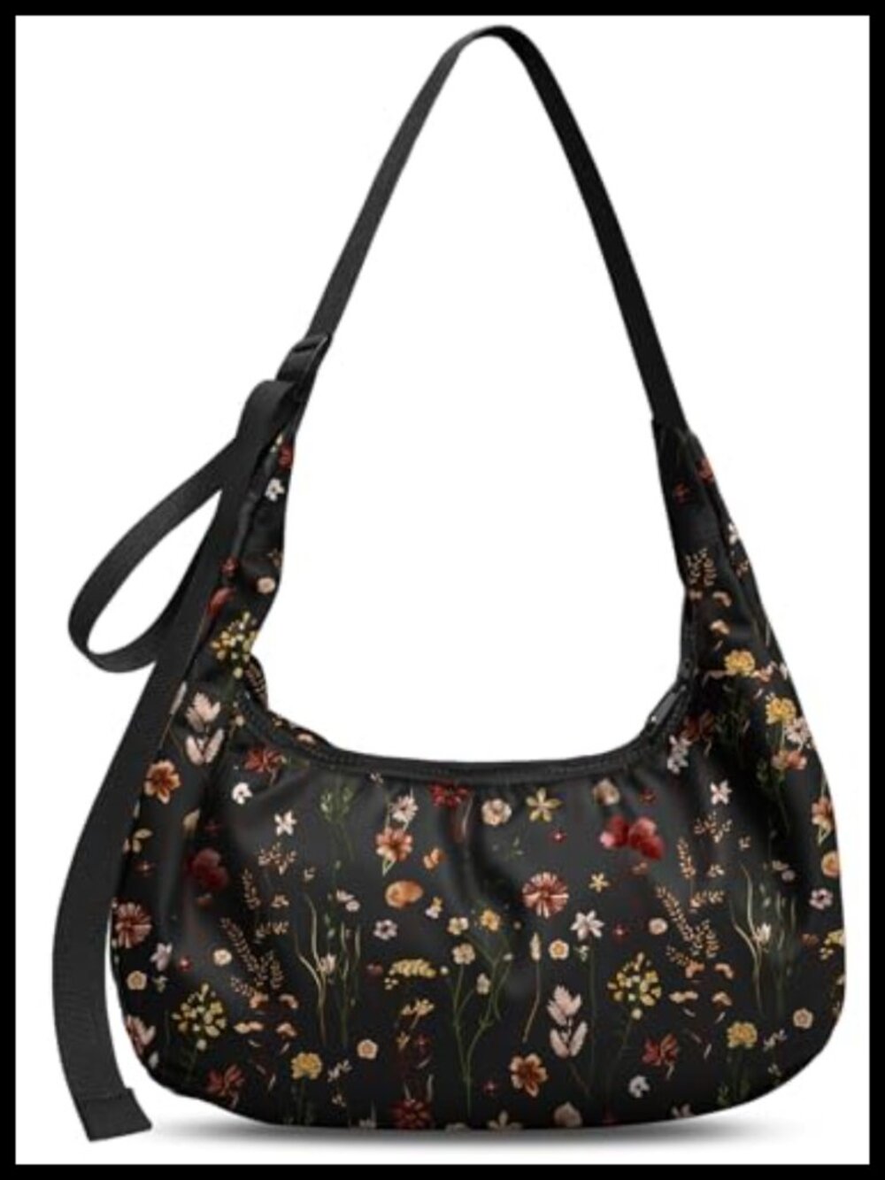 Nylon Crescent Crossbody Bag with Adjustable Strap, Lightweight Waterproof
